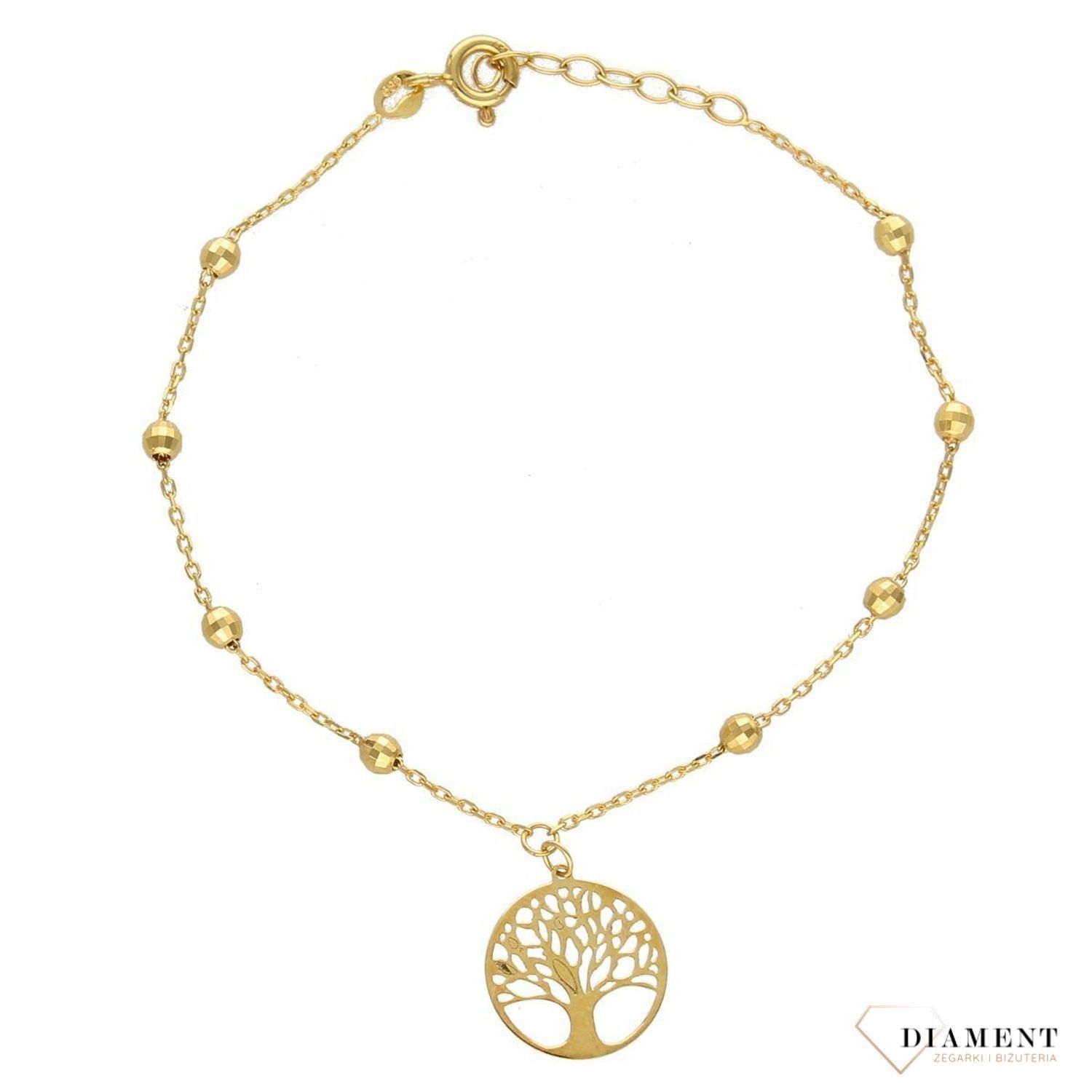 Złota bransoletka celebrytka 585 'drzewko szczęścia' (1).jpg